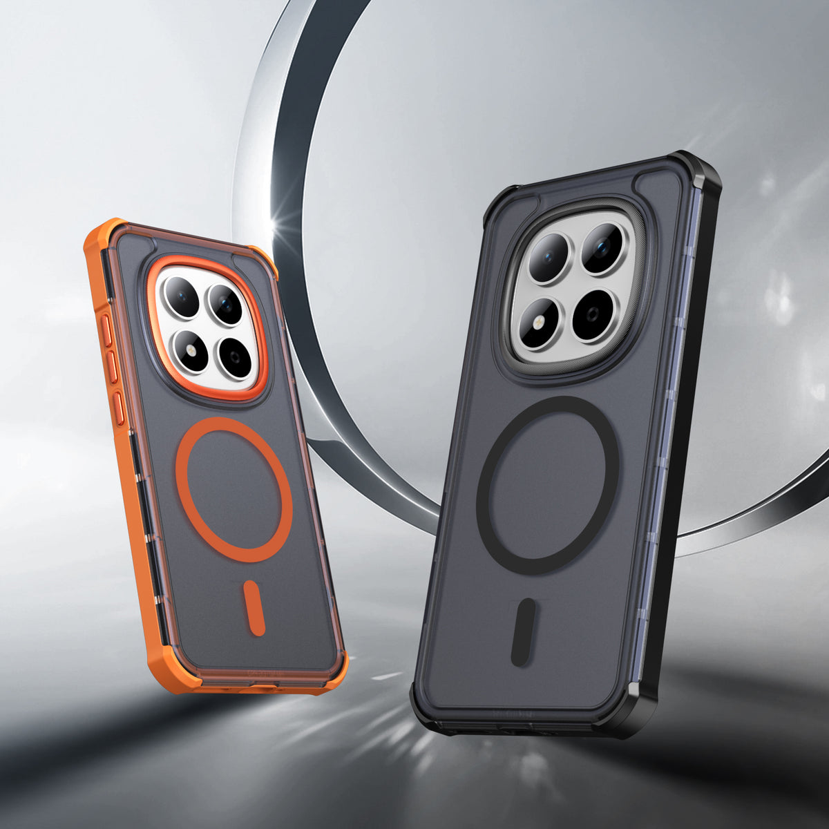 Xiaomi Redmi Note 15 Pro 5G (Global) Magnetiskt Skal Elektropläterad Ram Skin-touch TPU+PC mobilskal