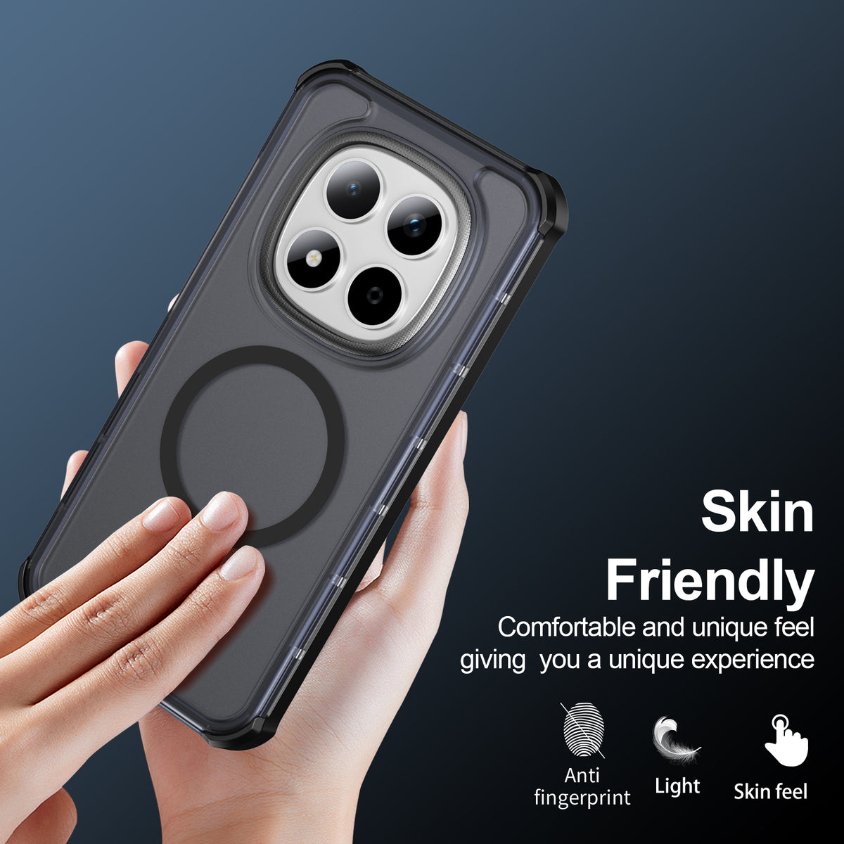 Xiaomi Redmi Note 15 Pro 5G (Global) Magnetiskt Skal Elektropläterad Ram Skin-touch TPU+PC mobilskal