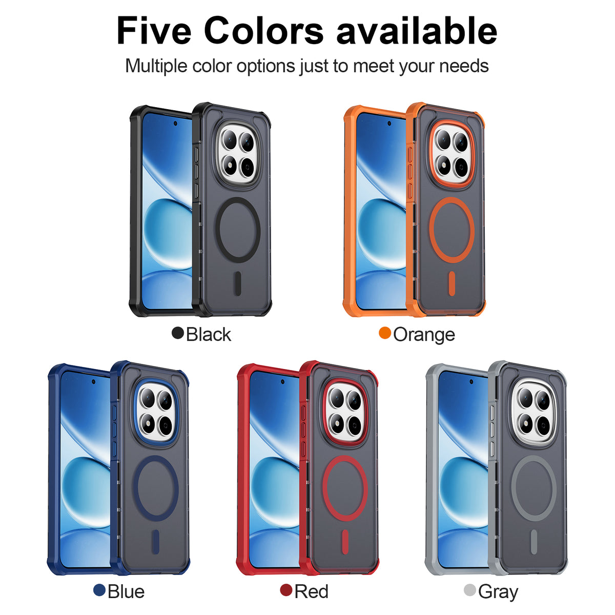 Xiaomi Redmi Note 15 Pro 5G (Global) Magnetiskt Skal Elektropläterad Ram Skin-touch TPU+PC mobilskal