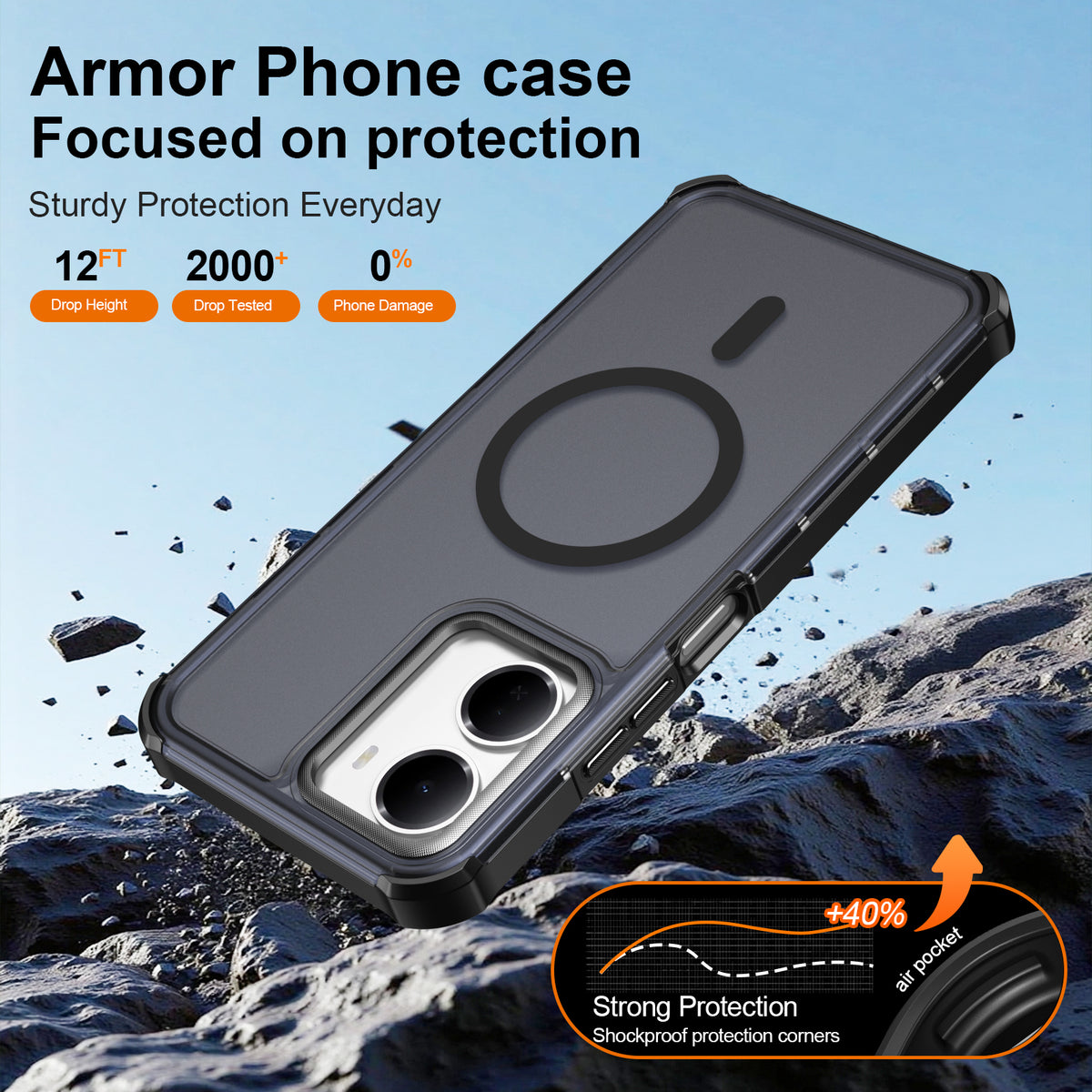 For Xiaomi Redmi 15a 5G Magnetic Case Electroplated Frame Skin-touch TPU+PC Phone Cover