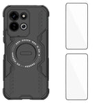 WANLONFENG för Xiaomi Redmi 17 5G / Xiaomi Redmi 17 4G magnetiskt skal DJ-serien PC TPU mobilskal med 2 st härdat glasfilm