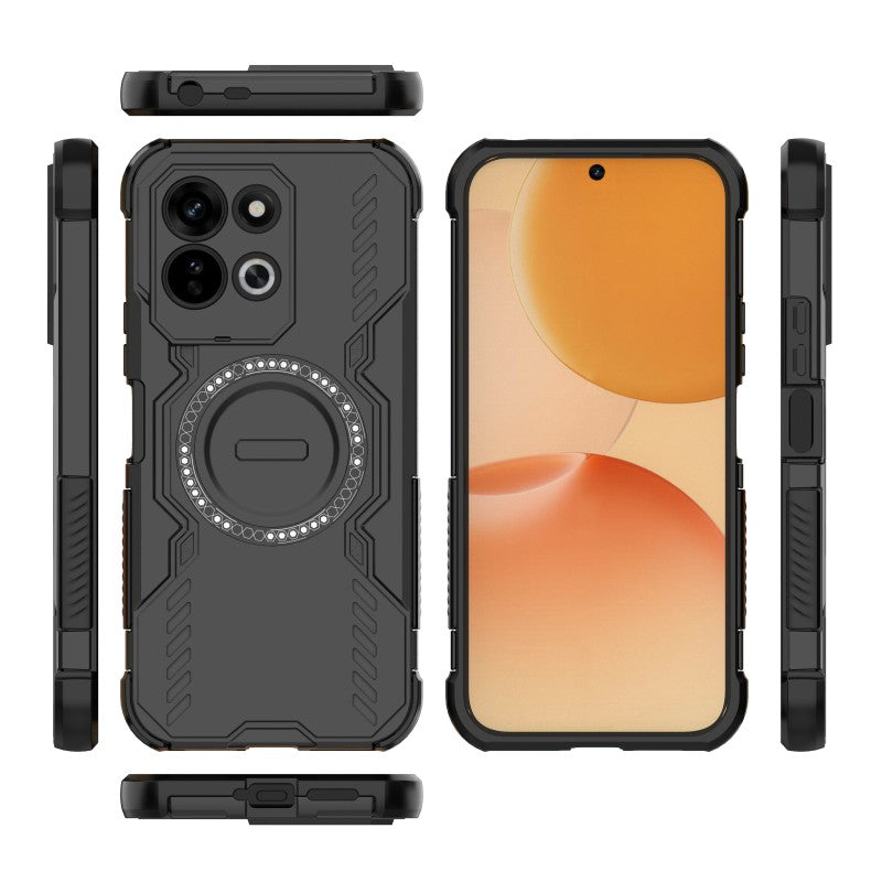 WANLONFENG för Xiaomi Redmi 17 5G / Xiaomi Redmi 17 4G magnetiskt skal DJ-serien PC TPU mobilskal med 2 st härdat glasfilm