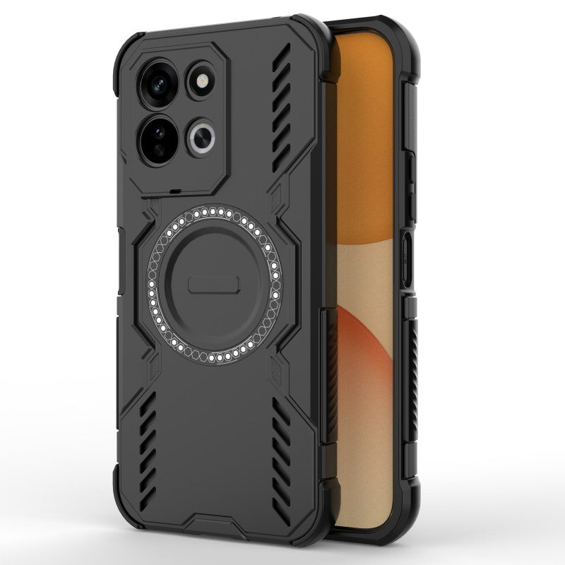 WANLONFENG för Xiaomi Redmi 17 5G / Xiaomi Redmi 17 4G magnetiskt skal DJ-serien PC TPU mobilskal med 2 st härdat glasfilm