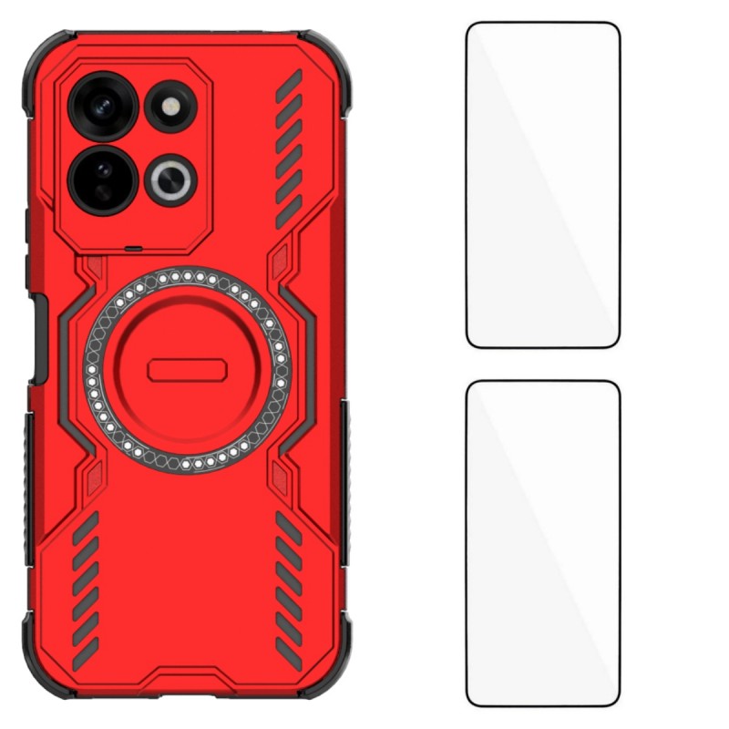 WANLONFENG för Xiaomi Redmi 17 5G / Xiaomi Redmi 17 4G magnetiskt skal DJ-serien PC TPU mobilskal med 2 st härdat glasfilm