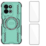 WANLONFENG för Xiaomi Redmi 17 5G / Xiaomi Redmi 17 4G magnetiskt skal DJ-serien PC TPU mobilskal med 2 st härdat glasfilm