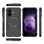 WANLONFENG för Xiaomi Redmi Note 17 Pro 5G magnetiskt skal DJ-serien PC TPU mobilskal med 2 st härdat glasfilm