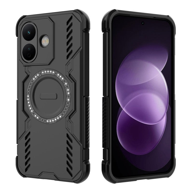 WANLONFENG för Xiaomi Redmi Note 17 Pro 5G magnetiskt skal DJ-serien PC TPU mobilskal med 2 st härdat glasfilm