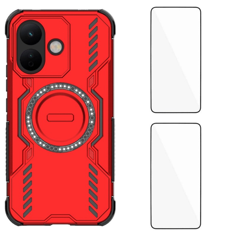 WANLONFENG för Xiaomi Redmi Note 17 Pro 5G magnetiskt skal DJ-serien PC TPU mobilskal med 2 st härdat glasfilm