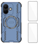 WANLONFENG för Xiaomi Redmi Note 17 Pro 5G magnetiskt skal DJ-serien PC TPU mobilskal med 2 st härdat glasfilm