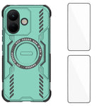 WANLONFENG för Xiaomi Redmi Note 17 Pro 5G magnetiskt skal DJ-serien PC TPU mobilskal med 2 st härdat glasfilm