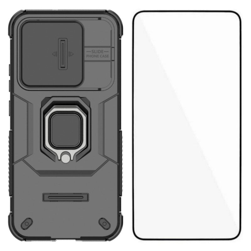 WANLONFENG för Xiaomi Redmi Note 17 Pro 5G ZDX-seriens skal PC TPU stativ bakstycke med linsskydd + härdat glas