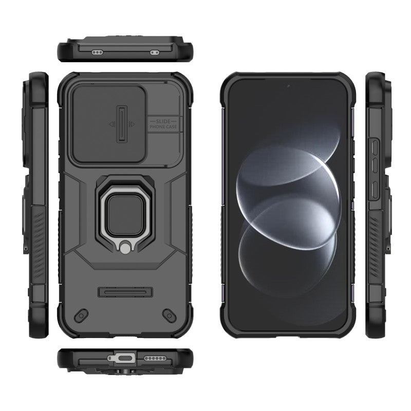 WANLONFENG för Xiaomi Redmi Note 17 Pro 5G ZDX-seriens skal PC TPU stativ bakstycke med linsskydd + härdat glas