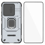 WANLONFENG för Xiaomi Redmi Note 17 Pro 5G ZDX-seriens skal PC TPU stativ bakstycke med linsskydd + härdat glas
