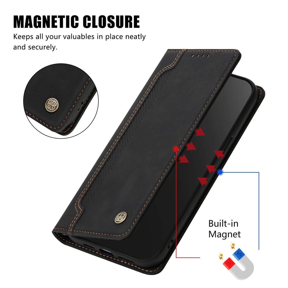 Samsung Galaxy A18 4G / A18 5G / A17 4G / A17 5G / A26 5G skal magnetisk stängning plånboksfodral TPU PU-läder mobilskal