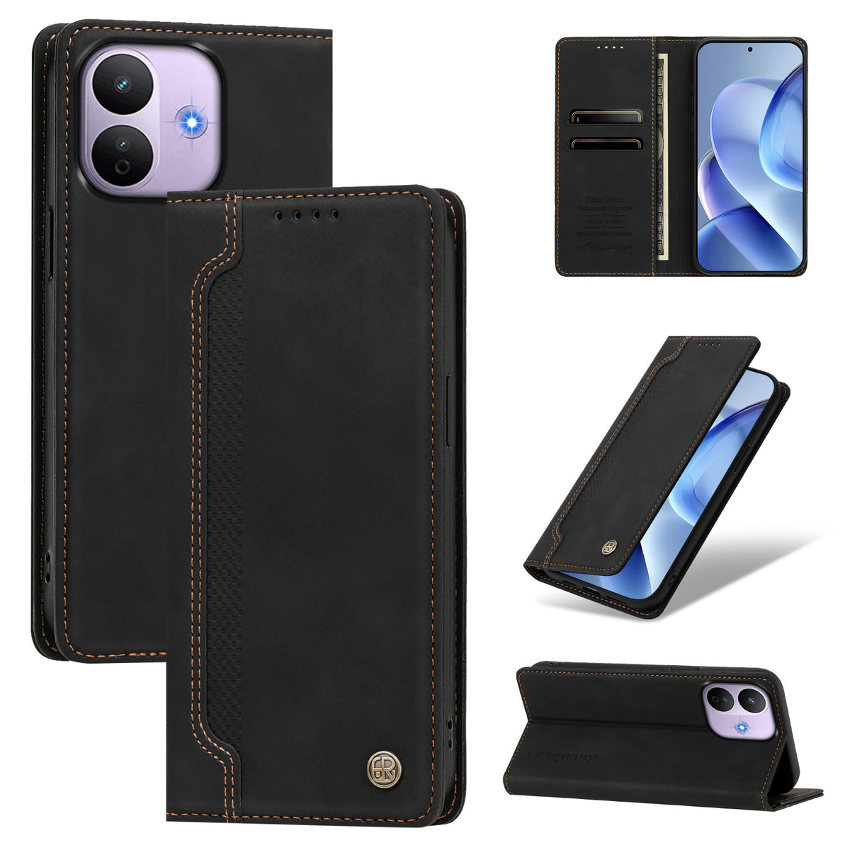 Xiaomi Redmi Note 17 Pro 5G-skal Magnetisk stängning Plånboksfodral TPU PU-läder mobilskal