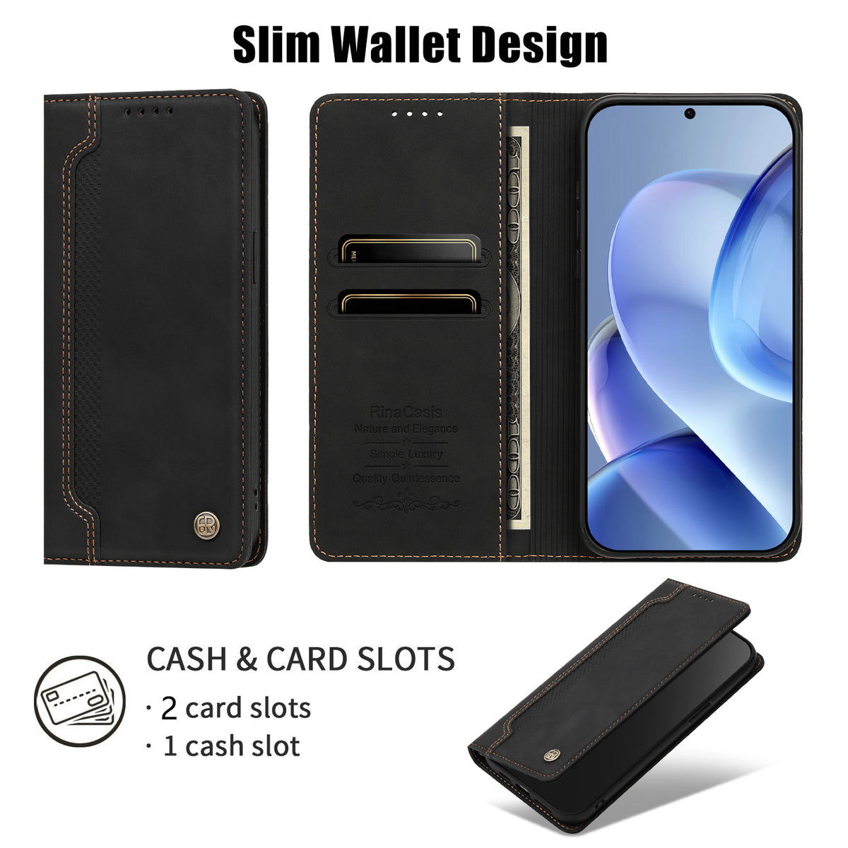Xiaomi Redmi Note 17 Pro 5G-skal Magnetisk stängning Plånboksfodral TPU PU-läder mobilskal