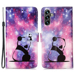For Samsung Galaxy A54 5G Leather Case with Strap and Card Holder Pattern Printing Phone Stand Cover
