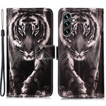For Samsung Galaxy A54 5G Leather Case with Strap and Card Holder Pattern Printing Phone Stand Cover