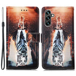 For Samsung Galaxy A54 5G Leather Case with Strap and Card Holder Pattern Printing Phone Stand Cover