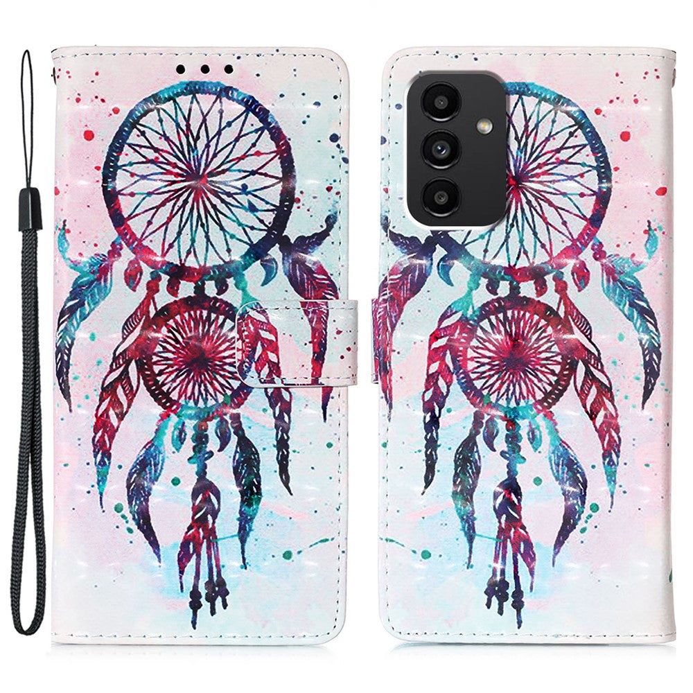 Samsung Galaxy A54 5G Läderfodral 3D-mönstertryck Plånboksfodral med rem