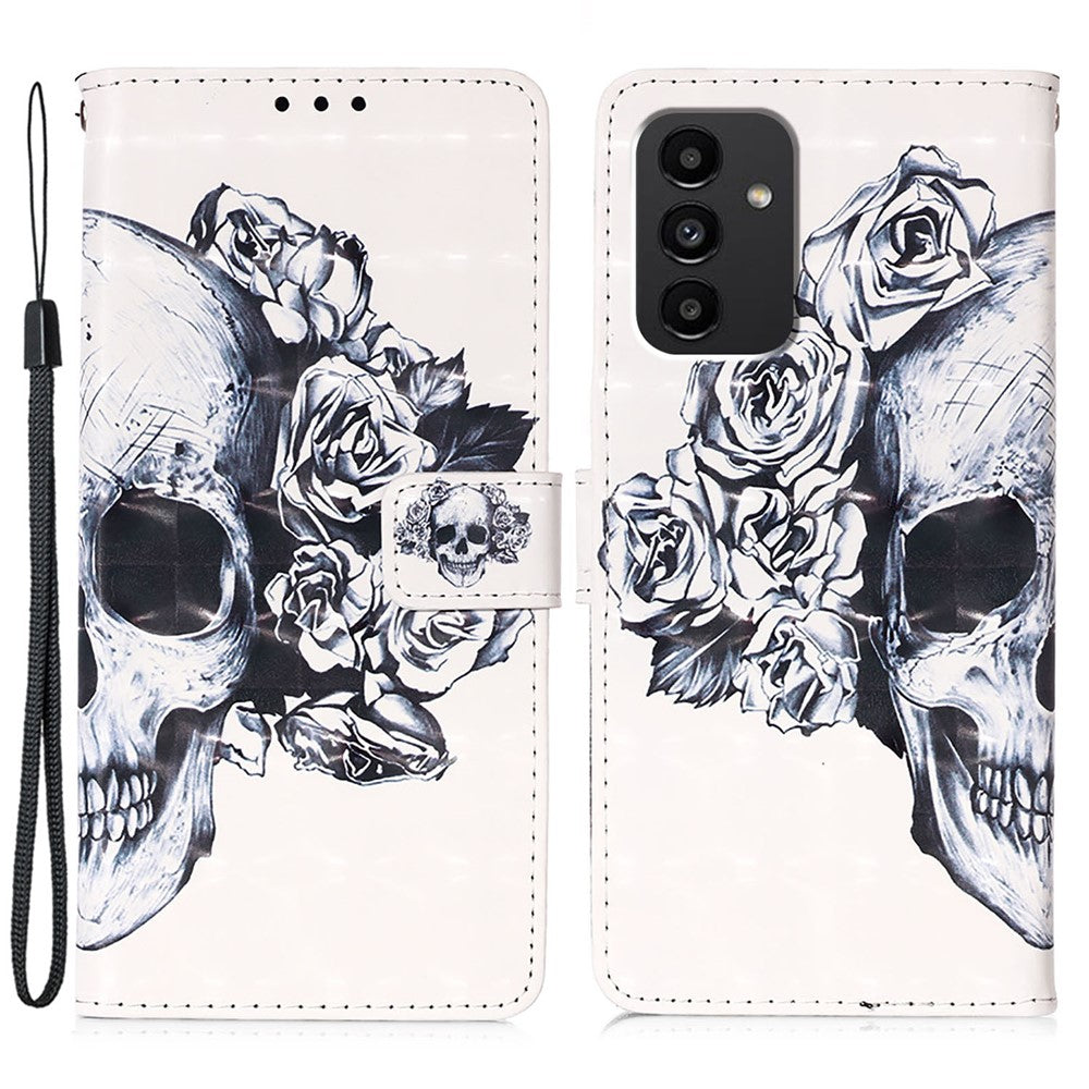 Samsung Galaxy A54 5G Läderfodral 3D-mönstertryck Plånboksfodral med rem
