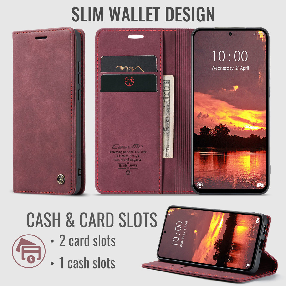 CASEME for Xiaomi Redmi Note 17 Pro 5G Wallet Case  013 Series PU Leather Phone Cover Stand
