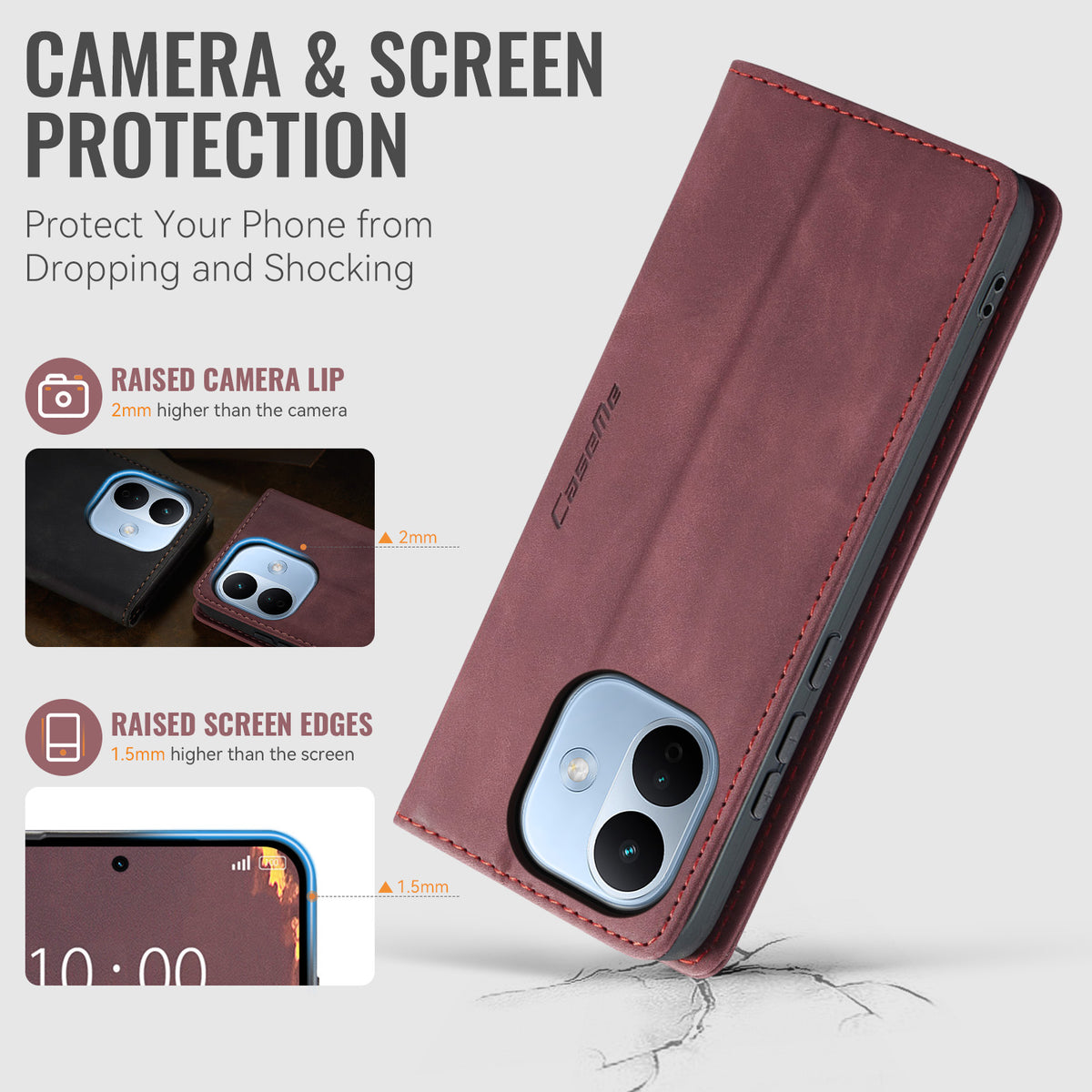 CASEME for Xiaomi Redmi Note 17 Pro 5G Wallet Case  013 Series PU Leather Phone Cover Stand