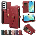 Samsung Galaxy A16 4G / Galaxy M16 5G / Galaxy F16 5G / Galaxy A16 5G-magnetisk etui med aftagelig RFID-blokerende pung, PU-læder + mat TPU-mobilcover med remme