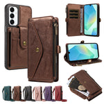 Samsung Galaxy A16 4G / Galaxy M16 5G / Galaxy F16 5G / Galaxy A16 5G-magnetisk etui med aftagelig RFID-blokerende pung, PU-læder + mat TPU-mobilcover med remme