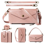For Samsung Galaxy S25 FE Magnetic Case Detachable RFID Blocking Wallet PU Leather + Matte TPU Phone Cover with Straps