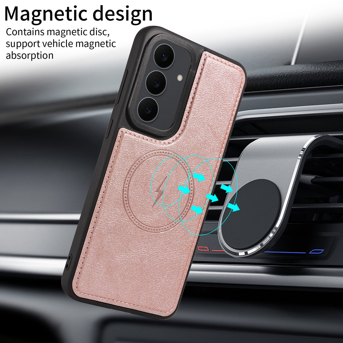 For Samsung Galaxy S25 FE Magnetic Case Detachable RFID Blocking Wallet PU Leather + Matte TPU Phone Cover with Straps