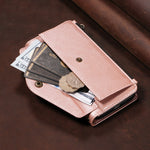 For Samsung Galaxy S25 FE Magnetic Case Detachable RFID Blocking Wallet PU Leather + Matte TPU Phone Cover with Straps
