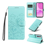 For OnePlus Nord CE6 Lite 5G / Realme P4x 5G Case RFID Blocking Imprinted Dog Pattern PU Leather Phone Cover with Wrist Strap