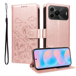 Huawei nova 16 SE 5G-skal RFID-blockerande präglat hundmönster PU-lädermobilskal med handledsrem
