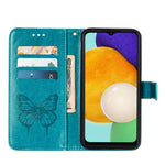 For Samsung Galaxy A54 5G Wallet Case with Wrist Strap Butterfly Imprint Leather Phone Cover