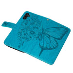 For Samsung Galaxy A54 5G Wallet Case with Wrist Strap Butterfly Imprint Leather Phone Cover