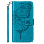 For Samsung Galaxy A54 5G Wallet Case with Wrist Strap Butterfly Imprint Leather Phone Cover