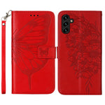For Samsung Galaxy A54 5G Wallet Case with Wrist Strap Butterfly Imprint Leather Phone Cover