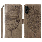 For Samsung Galaxy A54 5G Wallet Case with Wrist Strap Butterfly Imprint Leather Phone Cover