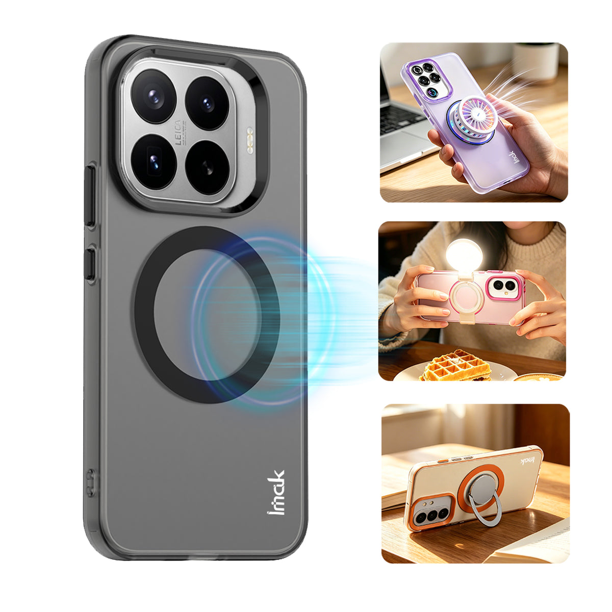 IMAK för Xiaomi 17T Magnetiskt Skal Godisfärgat Fallskyddande TPU + PET Bakstycke
