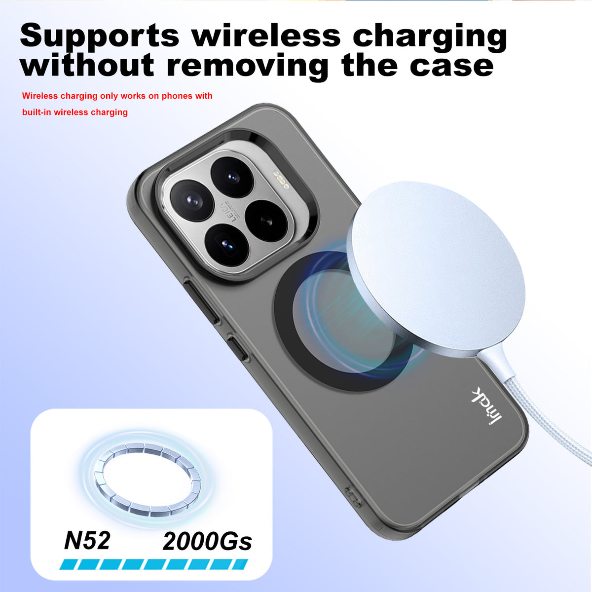 IMAK för Xiaomi 17T Magnetiskt Skal Godisfärgat Fallskyddande TPU + PET Bakstycke