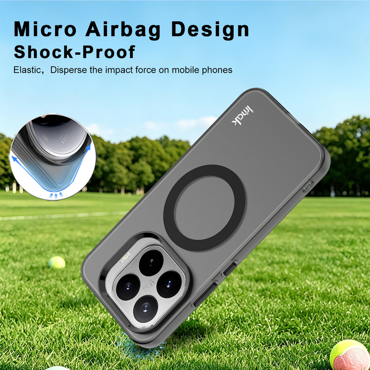 IMAK för Xiaomi 17T Magnetiskt Skal Godisfärgat Fallskyddande TPU + PET Bakstycke
