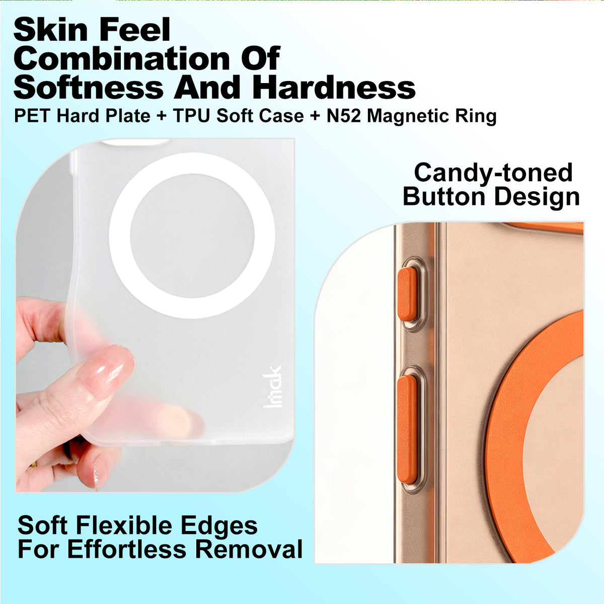 IMAK för Xiaomi 17T Magnetiskt Skal Godisfärgat Fallskyddande TPU + PET Bakstycke