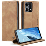 CASEME 013-serien för Oppo Reno7 4G / Reno8 4G / F21 Pro 4G PU-läder plånboksfodral magnetiskt självabsorberande stativ mobilfodral