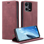 CASEME 013-serien för Oppo Reno7 4G / Reno8 4G / F21 Pro 4G PU-läder plånboksfodral magnetiskt självabsorberande stativ mobilfodral