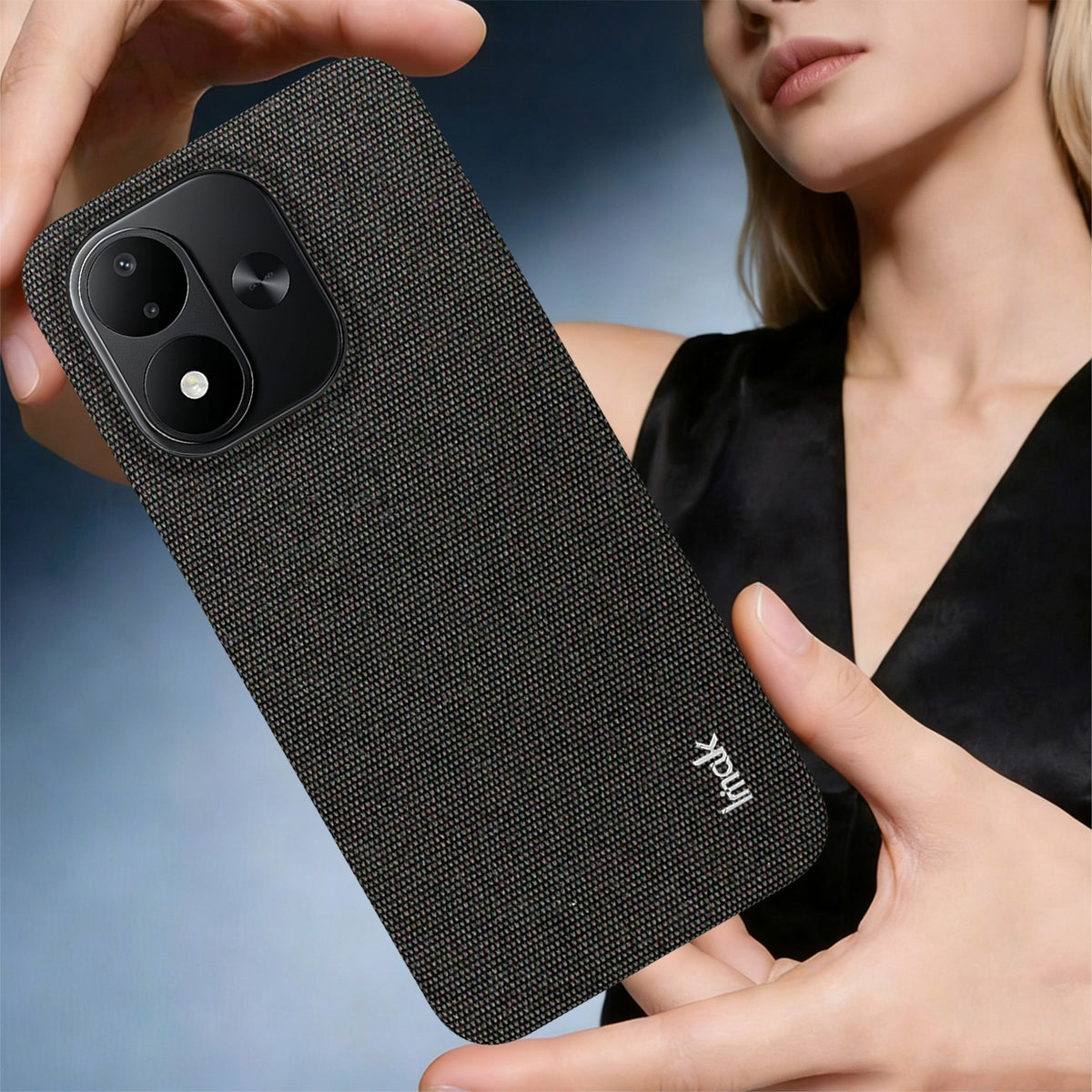 IMAK Ruiyi-seriens cover i stof med tekstur, læder + PC-bagside til Xiaomi Redmi Note 17 5G (Global) / Xiaomi Redmi Note 17 (Indien/Kina) 5G / Xiaomi Redmi Note 17 4G (Global)