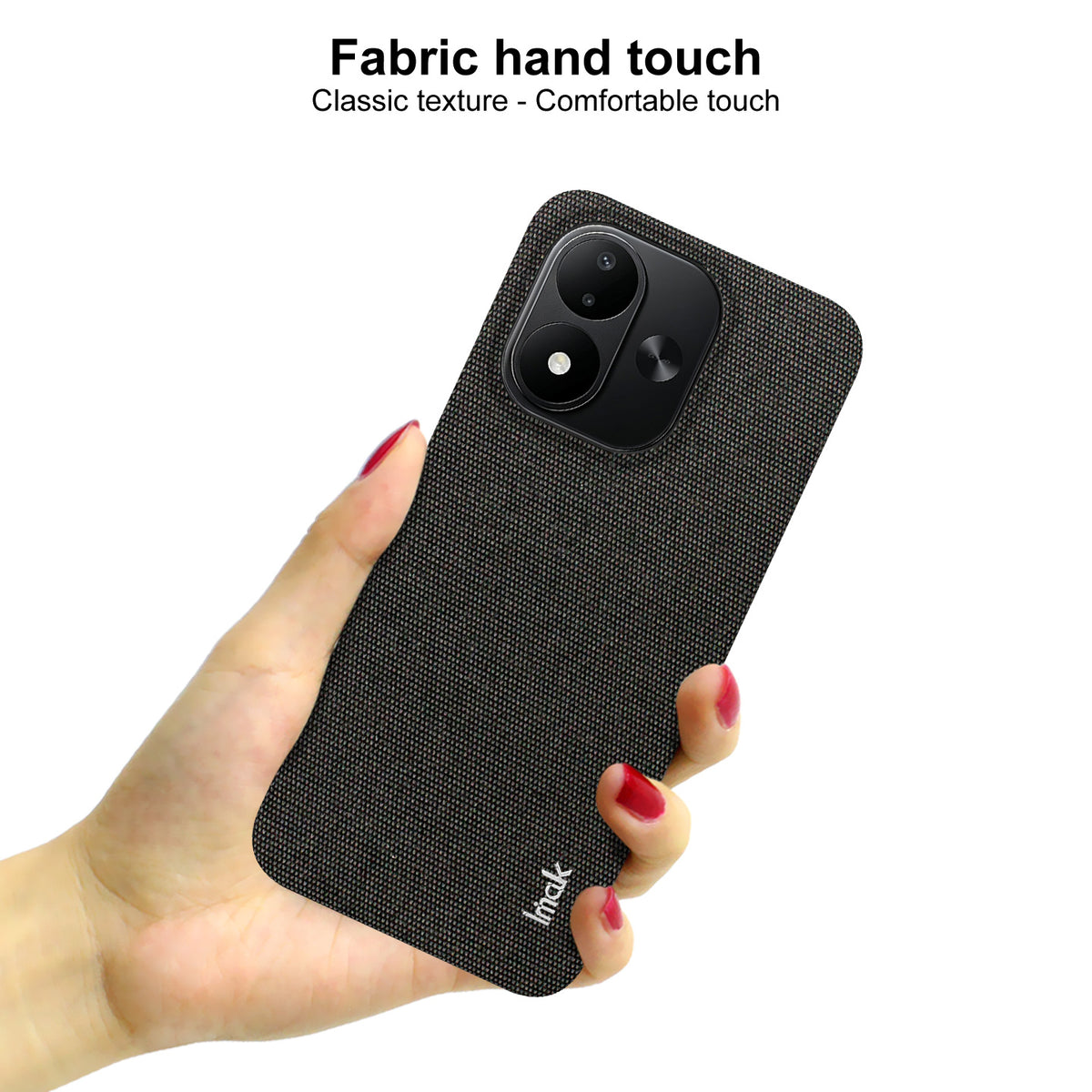 IMAK Ruiyi-seriens cover i stof med tekstur, læder + PC-bagside til Xiaomi Redmi Note 17 5G (Global) / Xiaomi Redmi Note 17 (Indien/Kina) 5G / Xiaomi Redmi Note 17 4G (Global)
