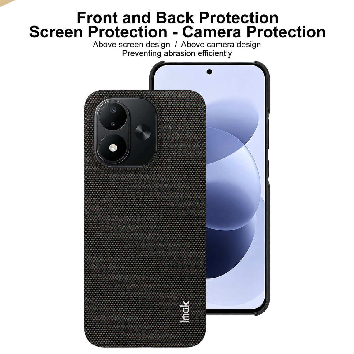 IMAK Ruiyi-seriens cover i stof med tekstur, læder + PC-bagside til Xiaomi Redmi Note 17 5G (Global) / Xiaomi Redmi Note 17 (Indien/Kina) 5G / Xiaomi Redmi Note 17 4G (Global)