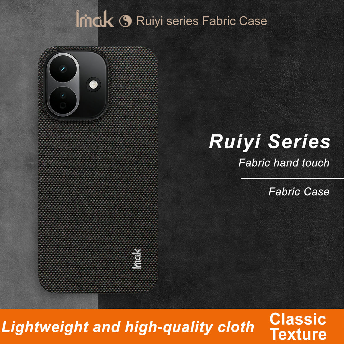 IMAK for Xiaomi Redmi Note 17 Pro 5G Ruiyi Series Case Fabric Texture Leather + PC Phone Back Cover