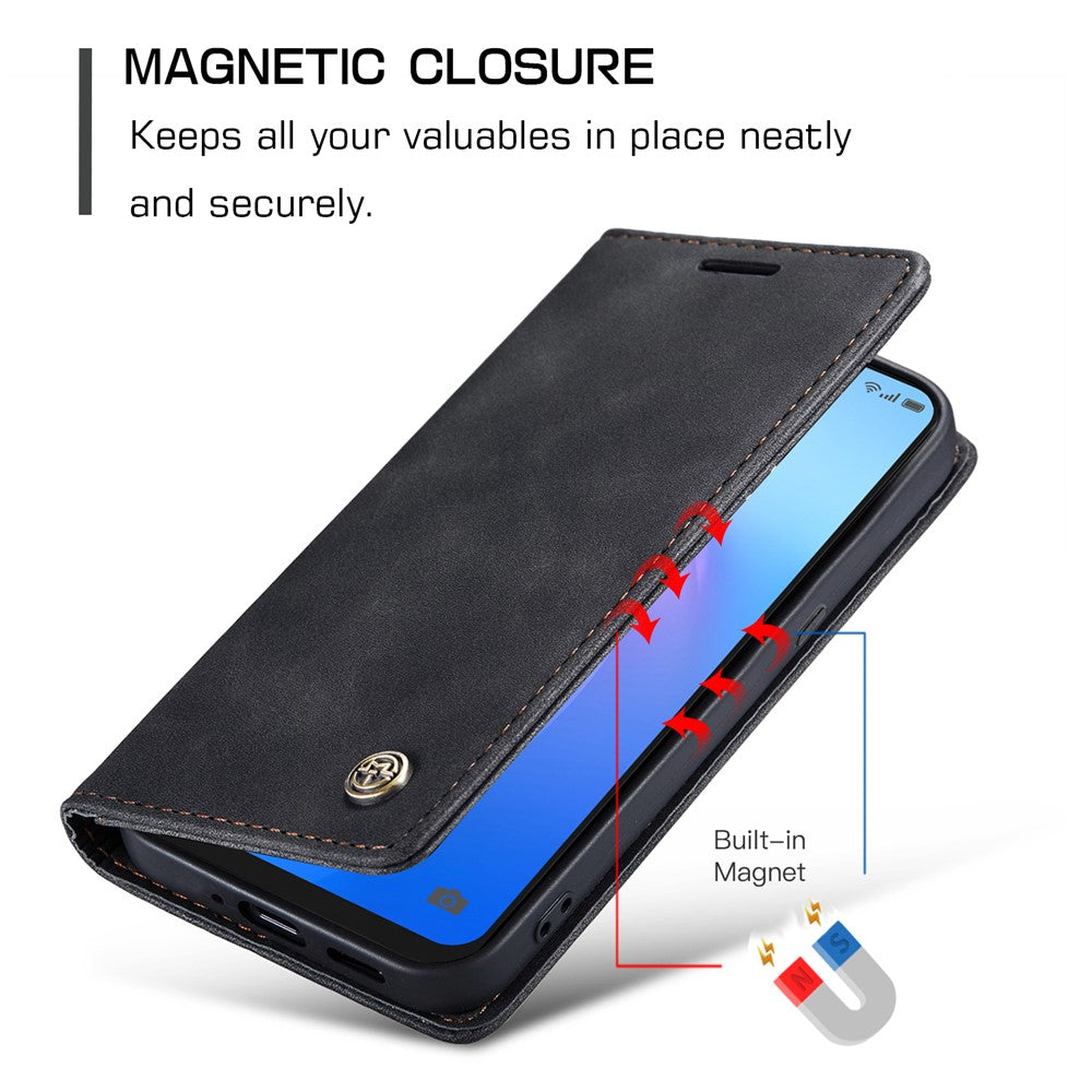 CASEME 013 Series for Oppo Reno8 5G (Global Version) PU Leather Drop-proof Wallet Case Magnetic Auto-absorbed Phone Stand Case